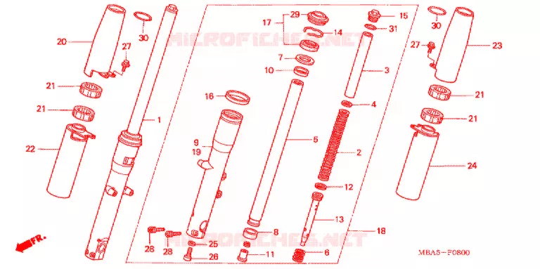 VOOR VORK Honda MOTO 750 SHADOW 2003  VT750CDD3