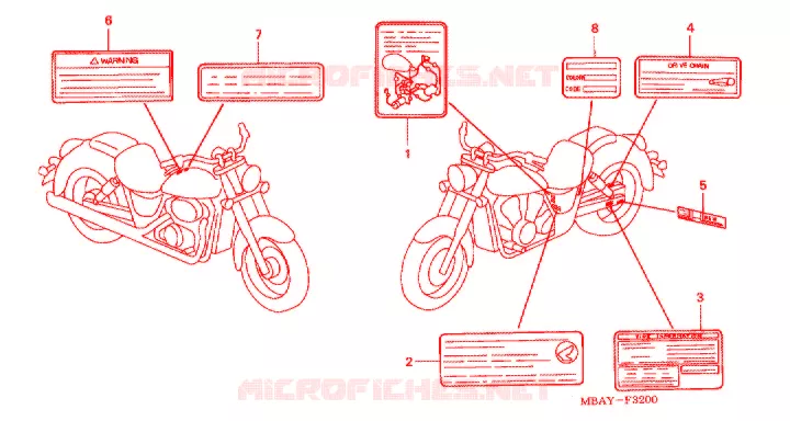 WAARSCHUWINGSLABEL(1) Honda MOTO 750 SHADOW 2003  VT750CDD3