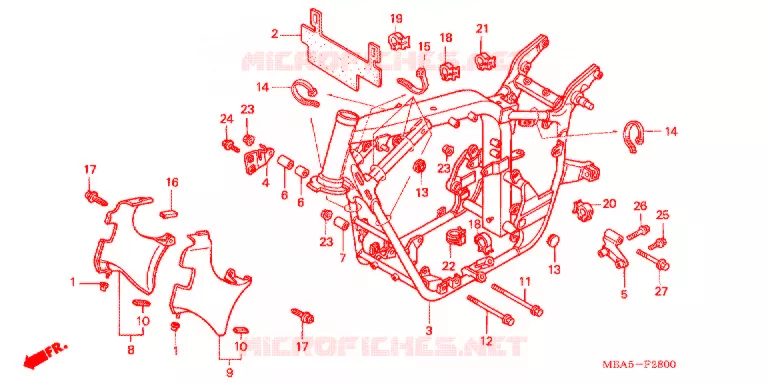 FRAME CHASSIS Honda MOTO 750 SHADOW 2003  VT750CDD3
