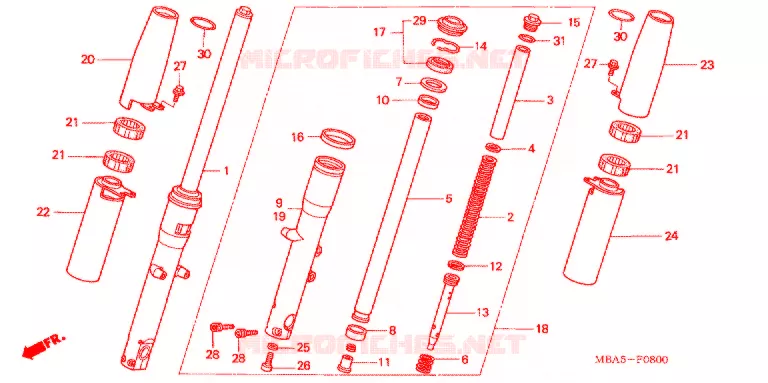 VOOR VORK Honda MOTO 750 SHADOW 2003  VT750CDD3