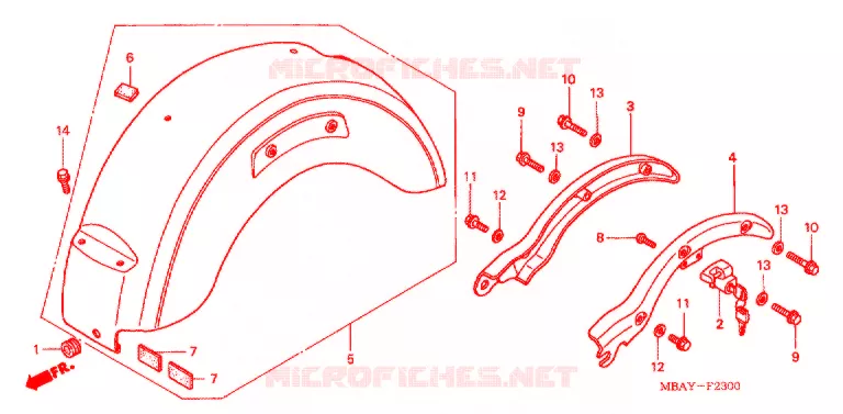 ACHTER STROOMLIJNKAP Honda MOTO 750 SHADOW 2000  VT750CDY