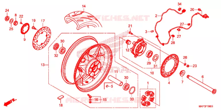 ACHTER WIEL Honda MOTO 1000 CBR 2017  CBR1000RAH