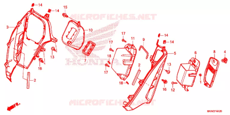 MESH INNER RACK  SG Honda SCOOTER 750 INTEGRA 2017  NC750DH