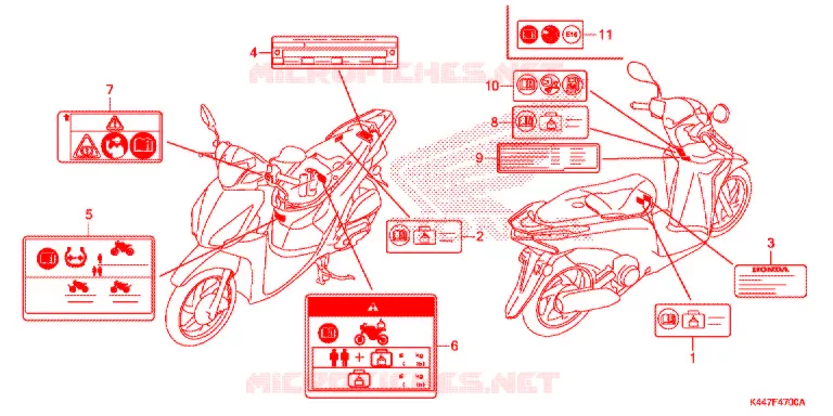 WAARSCHUWINGSLABEL(1) Honda SCOOTER 110 VISION 2017  NSC110MPDH