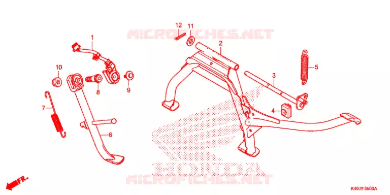 HOOFD STANDAARD/REMPEDAAL Honda SCOOTER 125 FORZA 2017  NSS125ADH