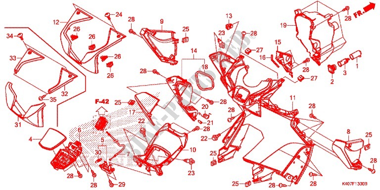 BEENSCHERM voor Honda FORZA 125 2017
