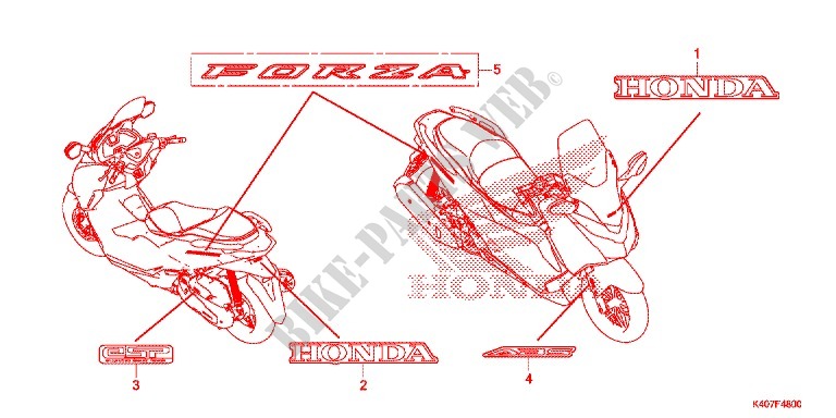 MERK/EMBLEEM voor Honda FORZA 125 2017