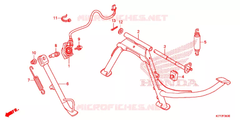 HOOFD STANDAARD/REMPEDAAL Honda SCOOTER 125 SH 2017  SH125ADH