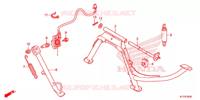 HOOFD STANDAARD/REMPEDAAL Honda SCOOTER 125 SH 2017  SH125ADH