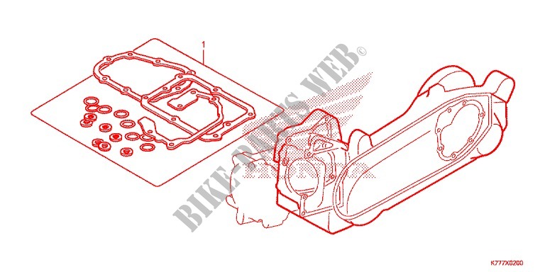 PAKKINGPAKKET B voor Honda SH 125 ABS D 2017