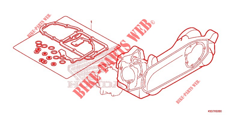PAKKINGPAKKET B   voor Honda SH 300 IS ABS 2017