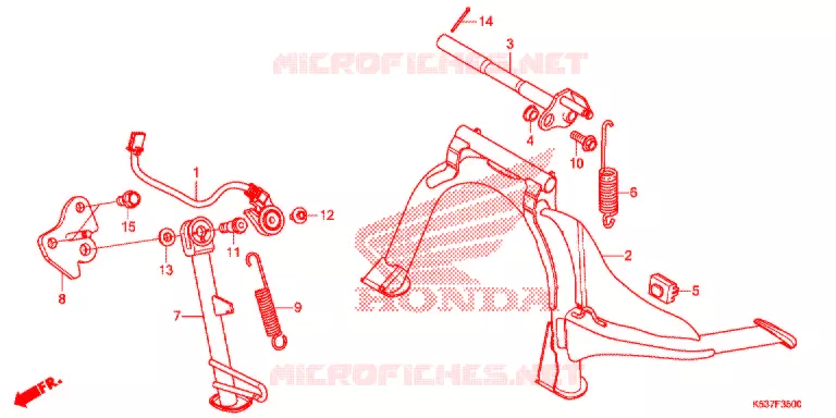 HOOFD STANDAARD/REMPEDAAL Honda SCOOTER 300 SH 2018  SH300ASH