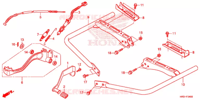 PEDAAL/OPSTAP Honda ATV 420 FOURTRAX 2017  TRX420FA1H