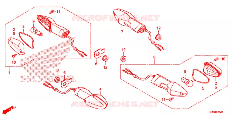 KNIPPERLICHT(2) Honda MOTO 300 CBR 2017  CBR300RAH