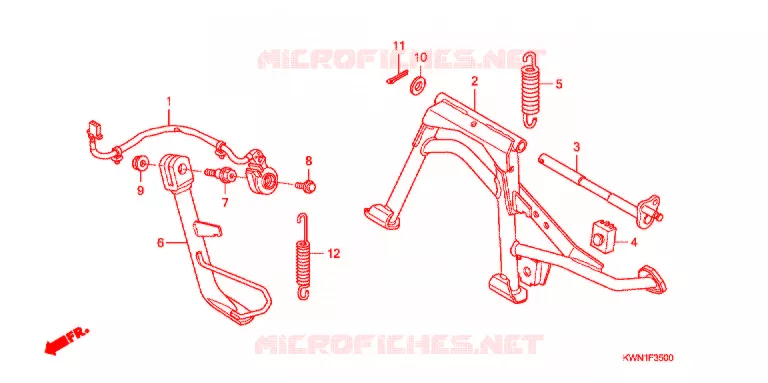 HOOFD STANDAARD/REMPEDAAL Honda SCOOTER 125 PCX 2010  WW125EX2A