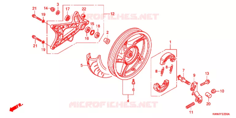 ACHTER WIEL/ZWAAI-ARM Honda SCOOTER 125 PCX 2013  WW125EX2D