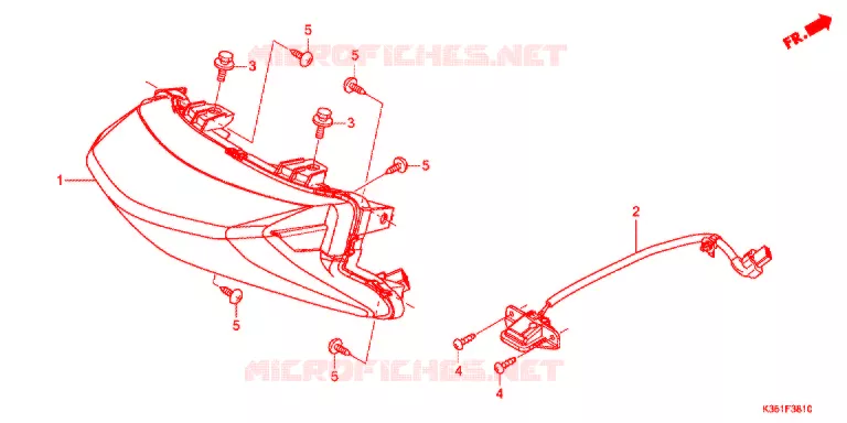 ACHTERSPATBORD  Honda SCOOTER 125 PCX 2014  WW125F