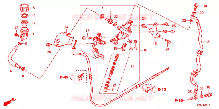 REM HOOFDCILINDER/ REMSLANG Honda SCOOTER 125 PCX 2015  WW125F
