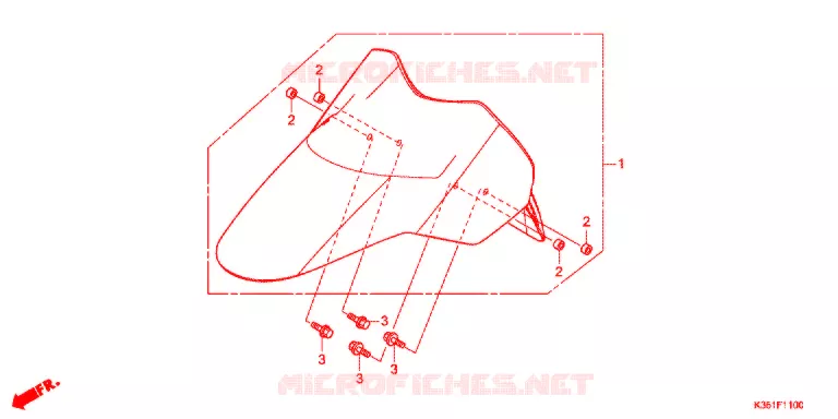 VOORSPATBORD Honda ATV 500 FOURTRAX 2017  TRX500FM6H