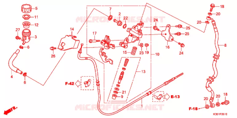 REM HOOFDCILINDER/ REMSLANG Honda SCOOTER 125 PCX 2017  WW125J