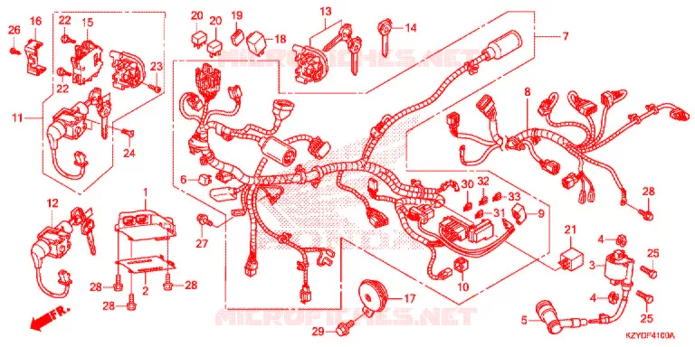 BEDRADINGSBUNDEL/ACCU Honda SCOOTER 150 PCX 2013  WW150D