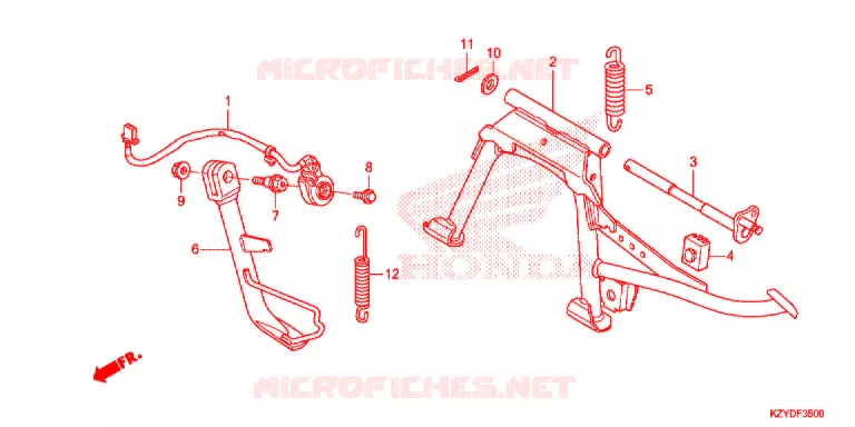 HOOFD STANDAARD/REMPEDAAL Honda SCOOTER 150 PCX 2013  WW150D