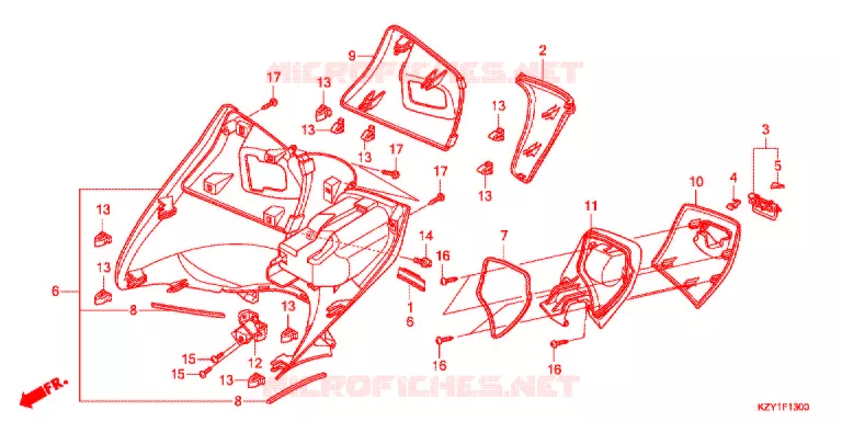BEENSCHERM Honda SCOOTER 150 PCX 2012  WW150C