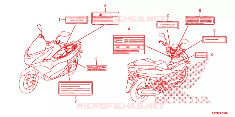 WAARSCHUWINGSLABEL(1) Honda SCOOTER 150 PCX 2013  WW150D