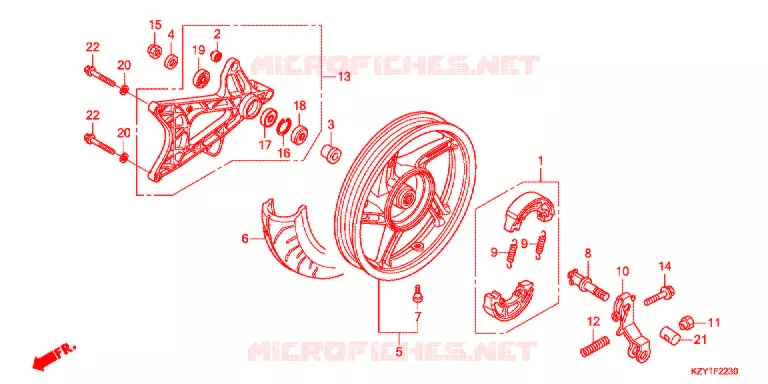 ACHTER WIEL/ZWAAI-ARM Honda SCOOTER 150 PCX 2014  WW150E