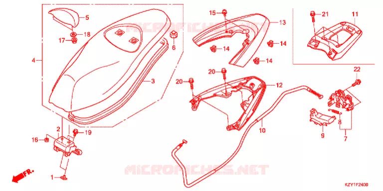 ZITTING/ BAGAGEBOX Honda SCOOTER 150 PCX 2014  WW150E