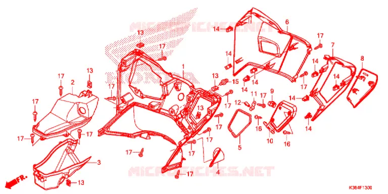 BEENSCHERM Honda SCOOTER 150 PCX 2016  WW150F