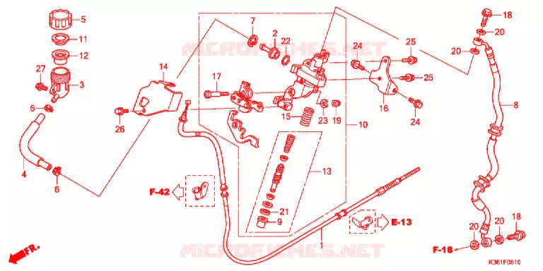 REM HOOFDCILINDER/ REMSLANG Honda SCOOTER 150 PCX 2015  WW150G