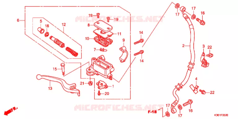 VOOR REM HOOFD CILINDER Honda SCOOTER 150 PCX 2016  WW150G