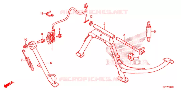 HOOFD STANDAARD/REMPEDAAL Honda SCOOTER 150 SH 2017  SH150ADH