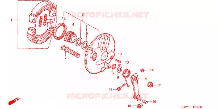 VOOR REM PANEEL Honda MOTO 100 APE 2004  XZ1004_2J