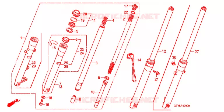 VOOR VORK Honda MOTO 100 APE 2012  XZ1009_2J