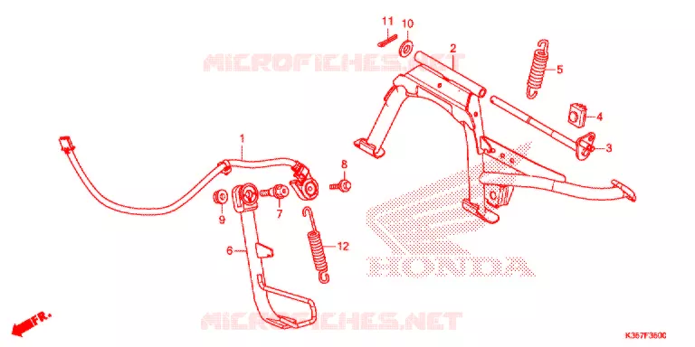 HOOFD STANDAARD/REMPEDAAL Honda SCOOTER 125 PCX 2017  WW125EX2H