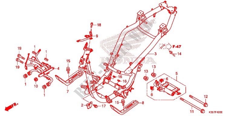 FRAME CHASSIS voor Honda PCX 125 2018 2018