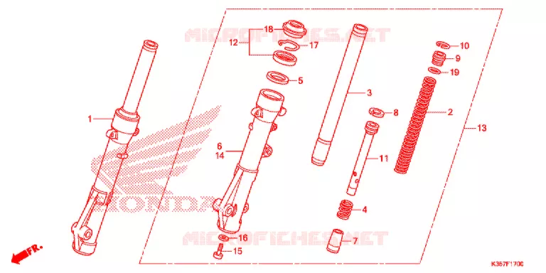 VOOR VORK Honda SCOOTER 125 PCX 2018  WW125EX2H