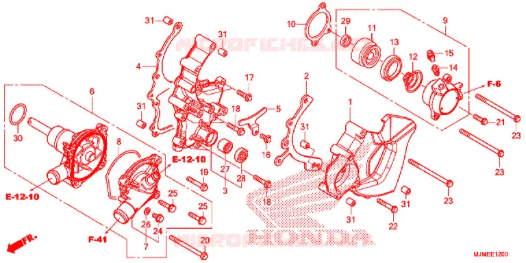 WATERPOMP/ KOPPELING SLAAF CILINDER Honda MOTO 800 CROSSRUNNER 2017  VFR800XH