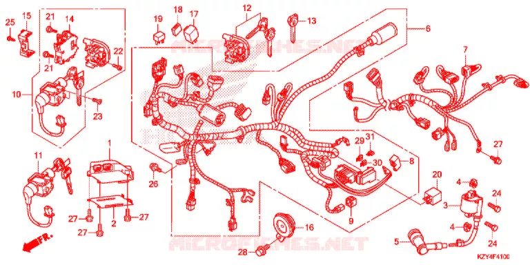BEDRADINGSBUNDEL/ACCU Honda SCOOTER 150 PCX 2013  WW150D