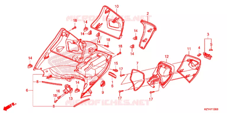 BEENSCHERM Honda SCOOTER 150 PCX 2013  WW150D