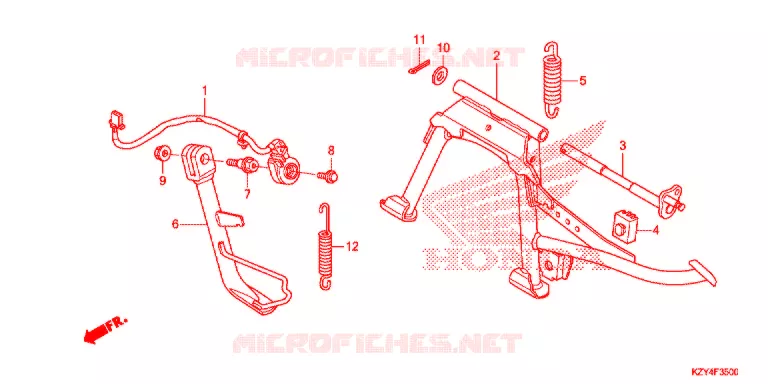 HOOFD STANDAARD/REMPEDAAL Honda SCOOTER 150 PCX 2013  WW150D