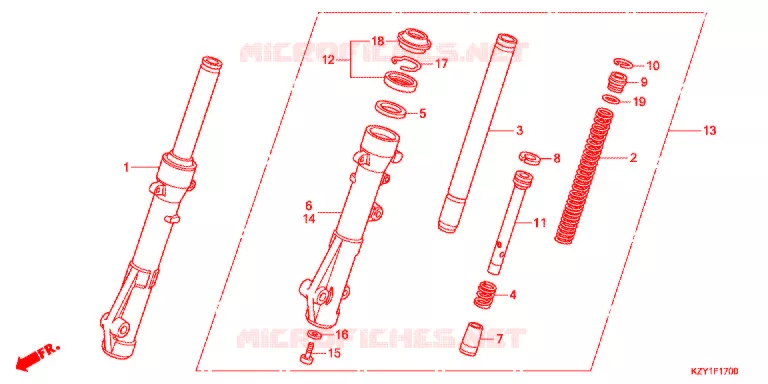 VOOR VORK Honda SCOOTER 150 PCX 2014  WW150E