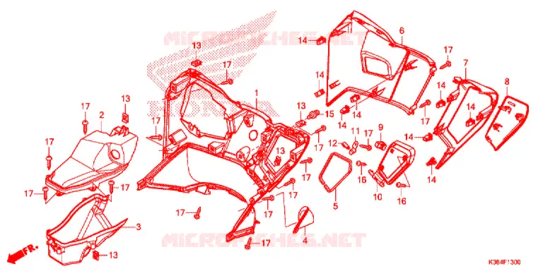 BEENSCHERM Honda SCOOTER 150 PCX 2017  WW150H