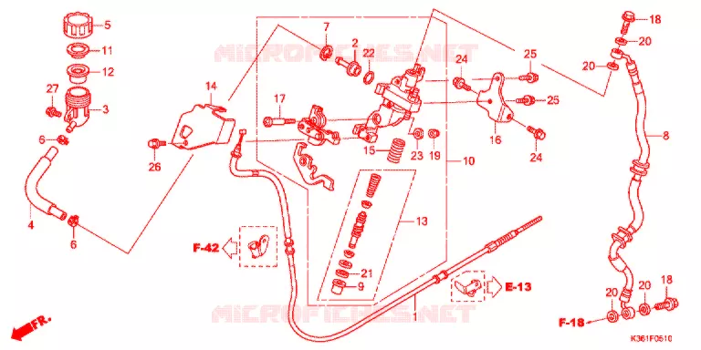 REM HOOFDCILINDER/ REMSLANG Honda SCOOTER 150 PCX 2017  WW150SJ