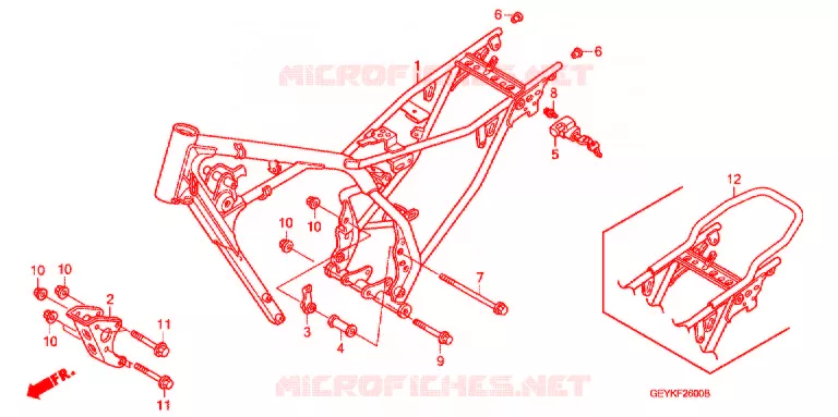 FRAME CHASSIS Honda MOTO 50 APE 2012  XZ509_2J