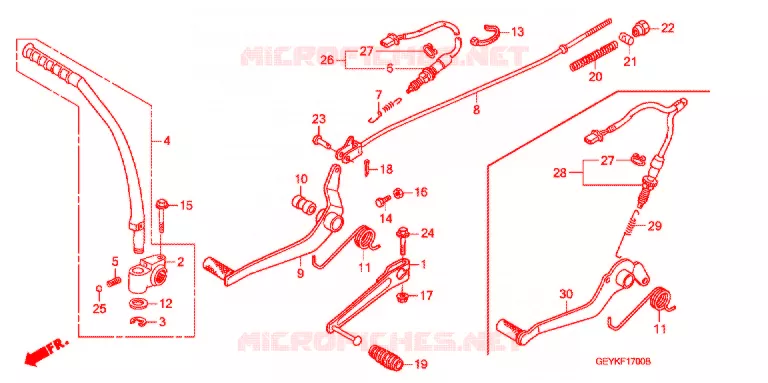 PEDAAL/KICKSTARTER ARM Honda MOTO 50 APE 2014  XZ509_2J