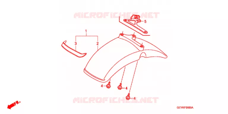 VOORSPATBORD Honda MOTO 50 APE 2012  XZ509_2J