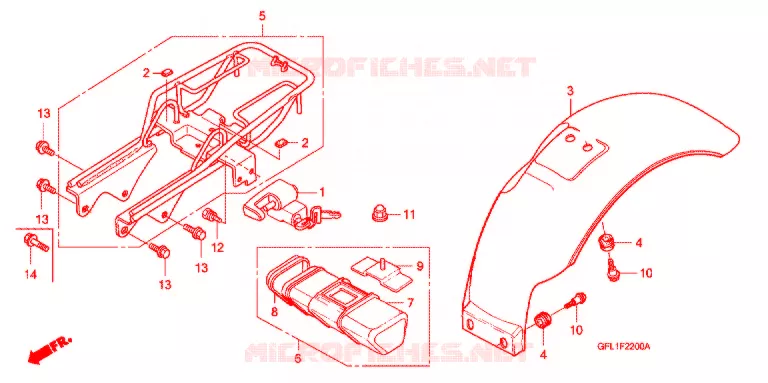 ACHTERSPATBORD / GEREEDSCHAP Honda MOTO 50 MONKEY 2014  Z50JE_M